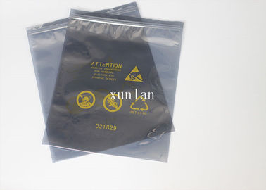 जिपर ईएसडी एंटी स्टेटिक बैग 0.08 मिमी - 0.2 मिमी प्रिंटिंग लोगो के साथ फ्लैट पनरोक